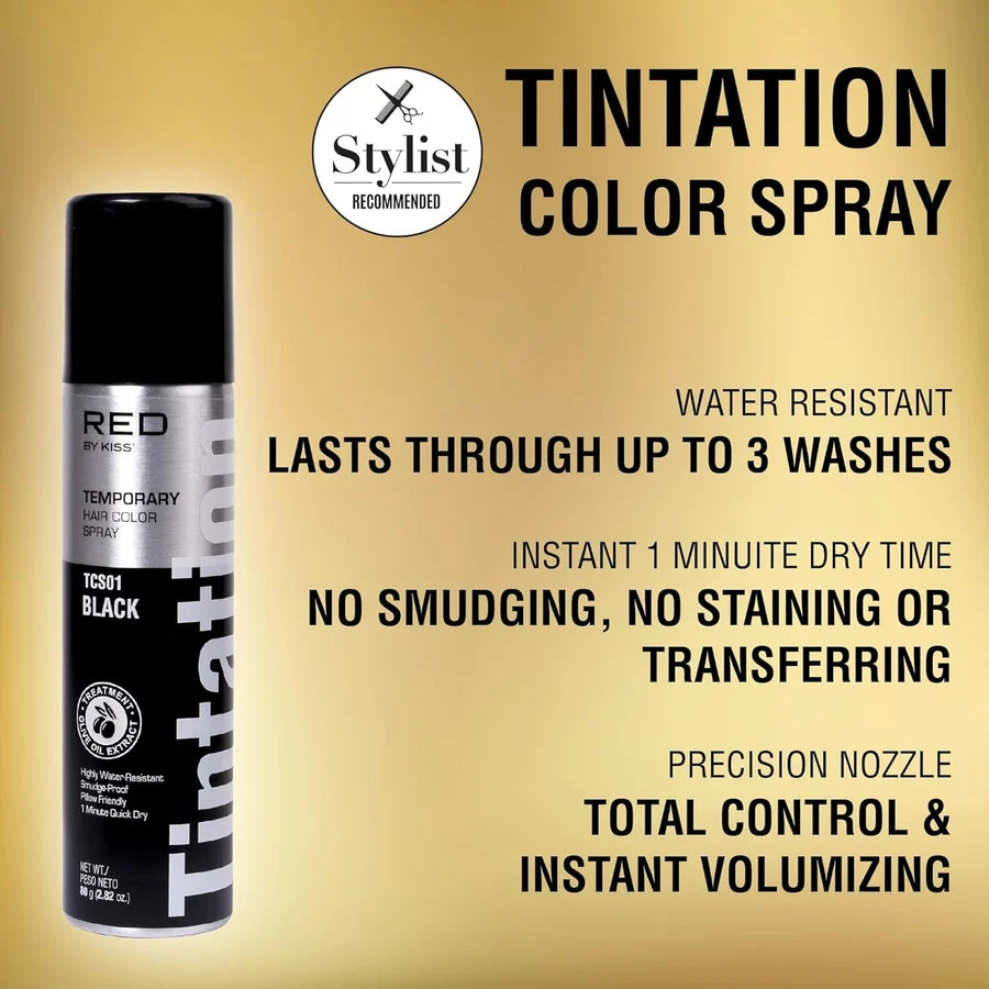 KISS Tintation Temporary Hair Color Spray Black
