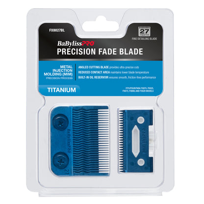 BaBylissPRO Blue Titanium Metal-Injection Molded Precision Fade Blade (FX8027BL)