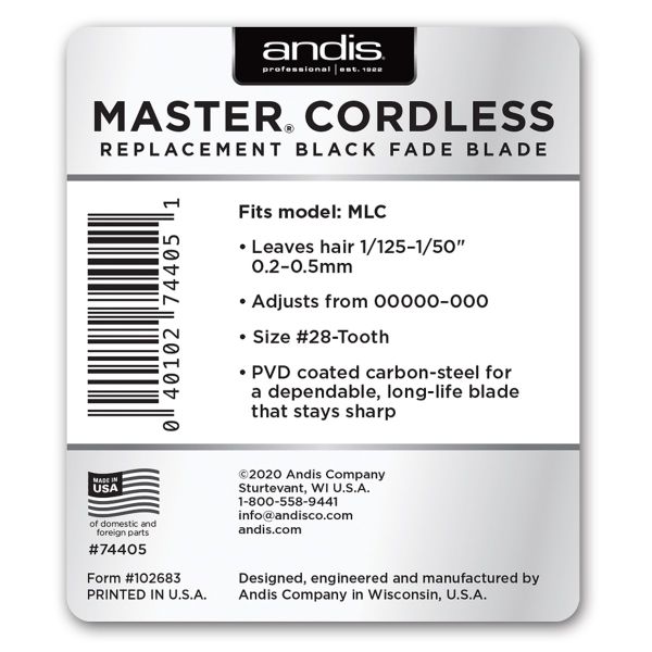 Andis Master Cordless Replacement Black Fade Blade