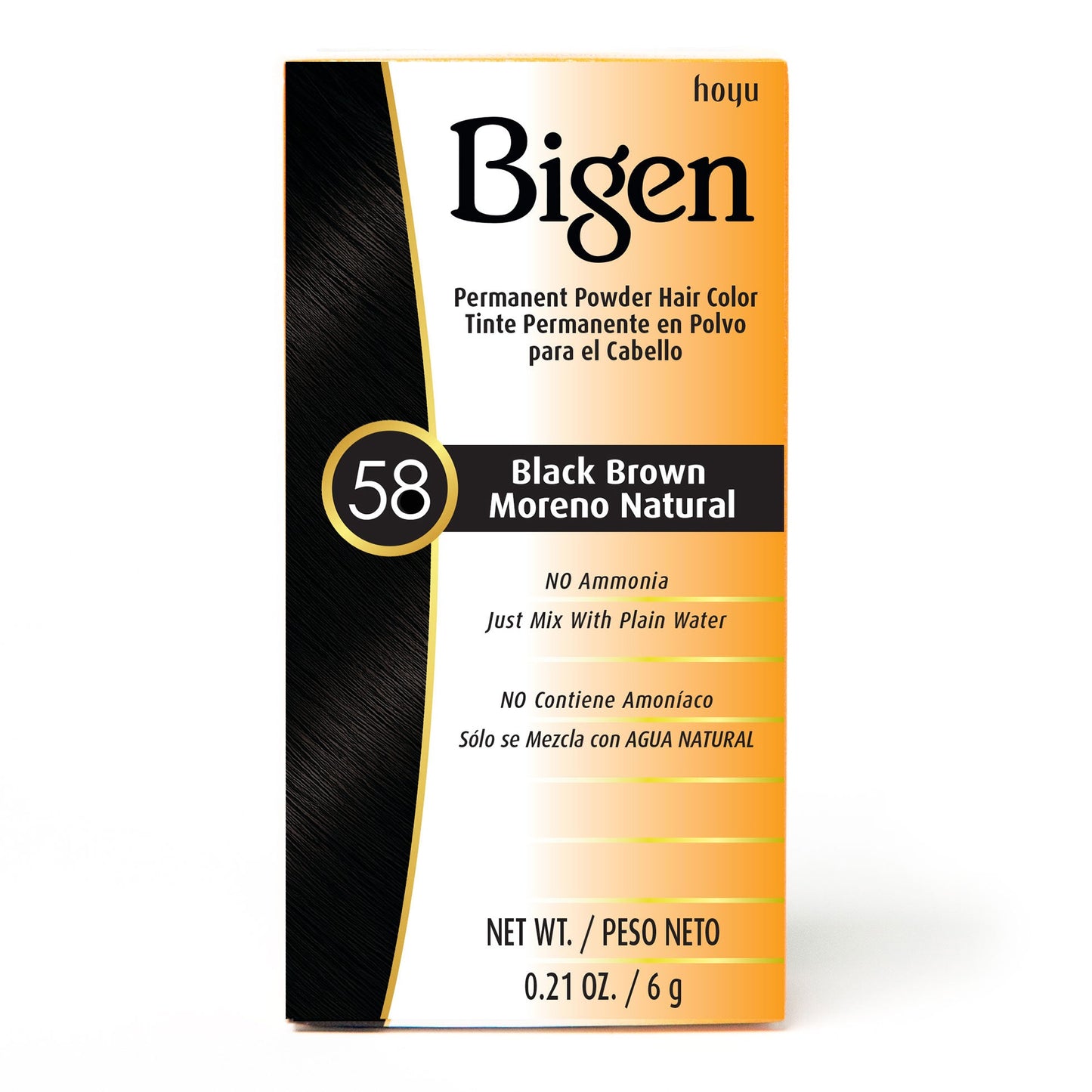 Bigen Permanent Powder Hair Color 58 Black Brown