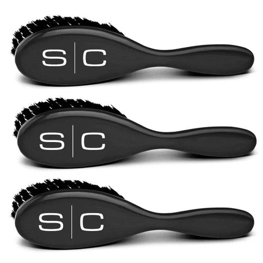 StyleCraft The Fresh Cut Black Barber Brush - 3Pack