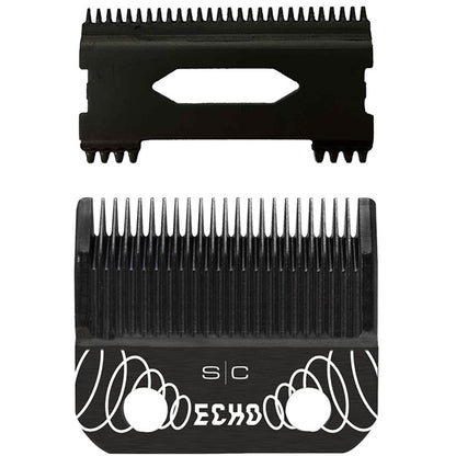 StyleCraft Replacement Echo Fixed Black Diamond Carbon DLC Hair Clipper Blade With Shallow Tooth 2.0 Moving Cutter Set